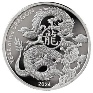 One ounce Silver Round Lunar Dragon